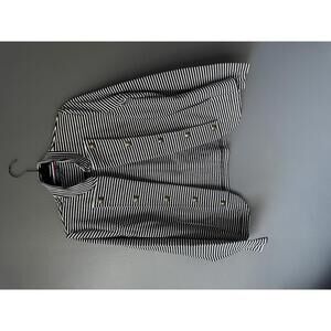 Tommy Hilfiger Striped Black and White Military Style Jacket Medium